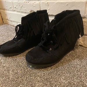 Black Tassel Booties